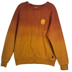 Aviator Nation Unisex Size M Hand Dyed Yellow/ Orange Sunset Sweatshirt